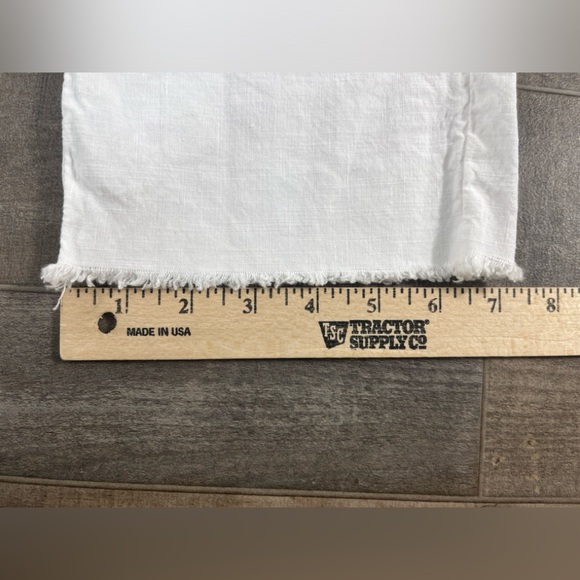 Frank and Eileen White Kinsale Cropped Pants w/ Raw Hem Cotton and Flax … - Picture 13 of 14